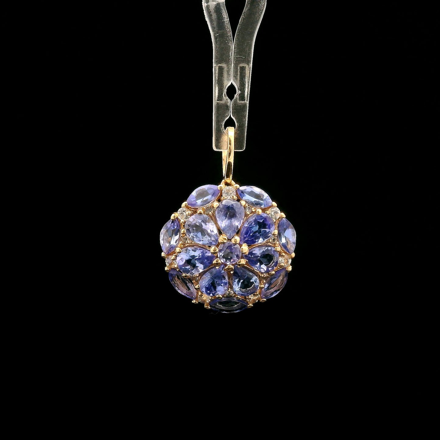 1.61 Ct Round Tanzanite 14K Gold Pendant