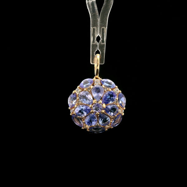 1.61 Ct Round Tanzanite 14K Gold Pendant