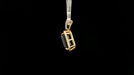5.05 Ct Octagon Natural Sapphire 14K Gold Pendant