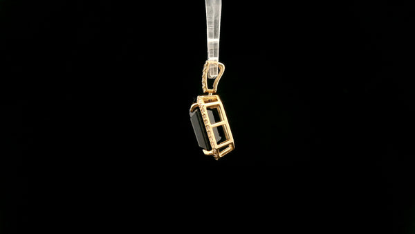 5.05 Ct Octagon Natural Sapphire 14K Gold Pendant