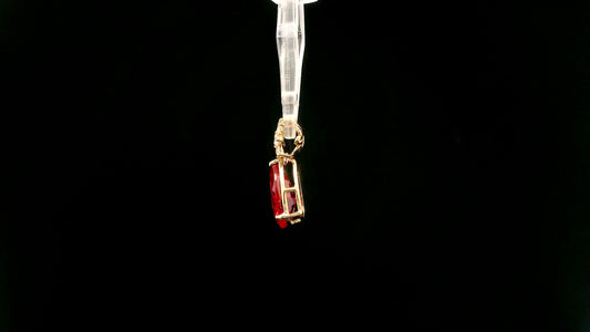 2.04 Ct Pear Lab Grown Ruby 14K Gold Pendant