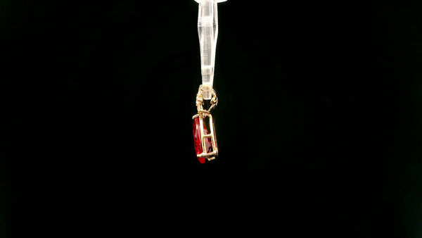 2.04 Ct Pear Lab Grown Ruby 14K Gold Pendant