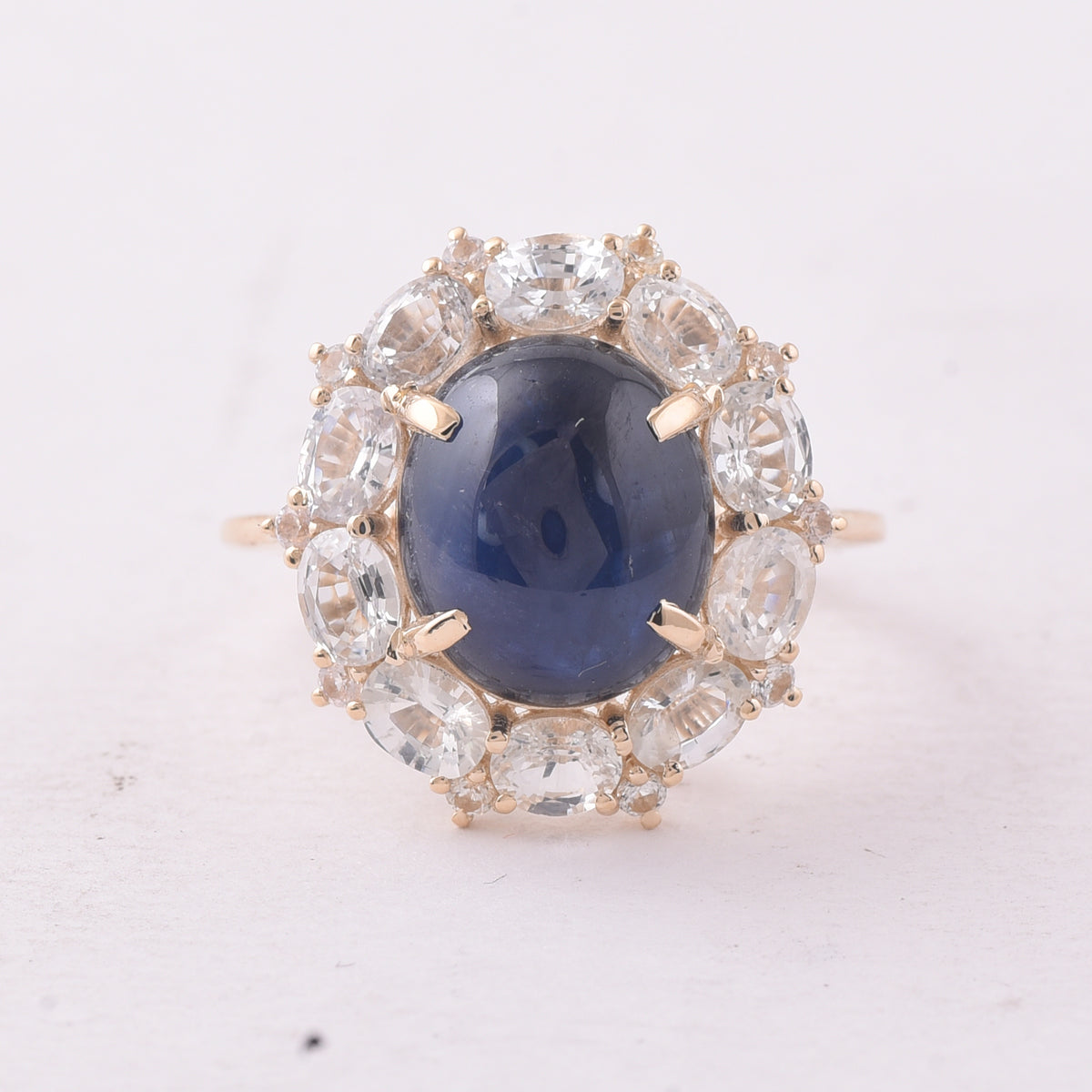 9.68 Ct Oval Sapphire 9K Gold Ring