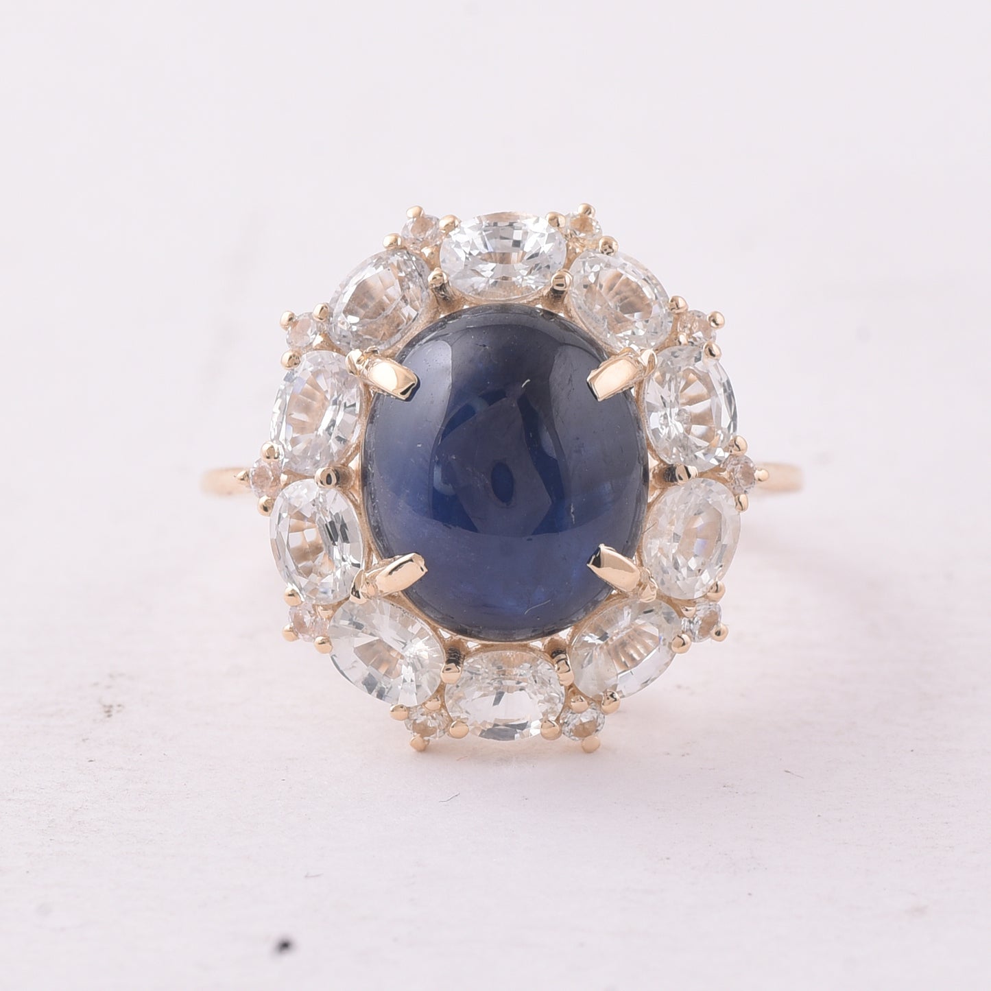9.68 Ct Oval Sapphire 9K Gold Ring