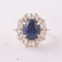 9.68 Ct Oval Sapphire 9K Gold Ring