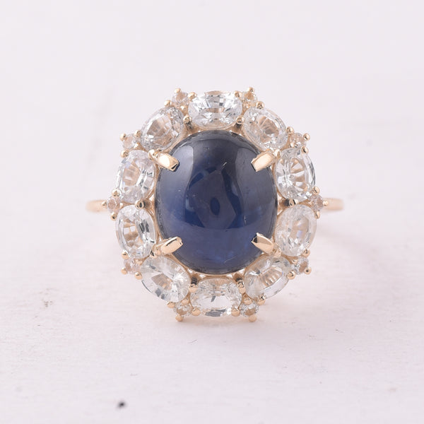 9.68 Ct Oval Sapphire 9K Gold Ring