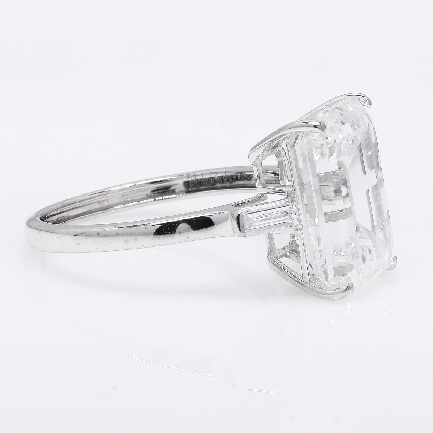 7.43 Ct Emerald Cut Lab Grown Diamond 14K Gold Ring