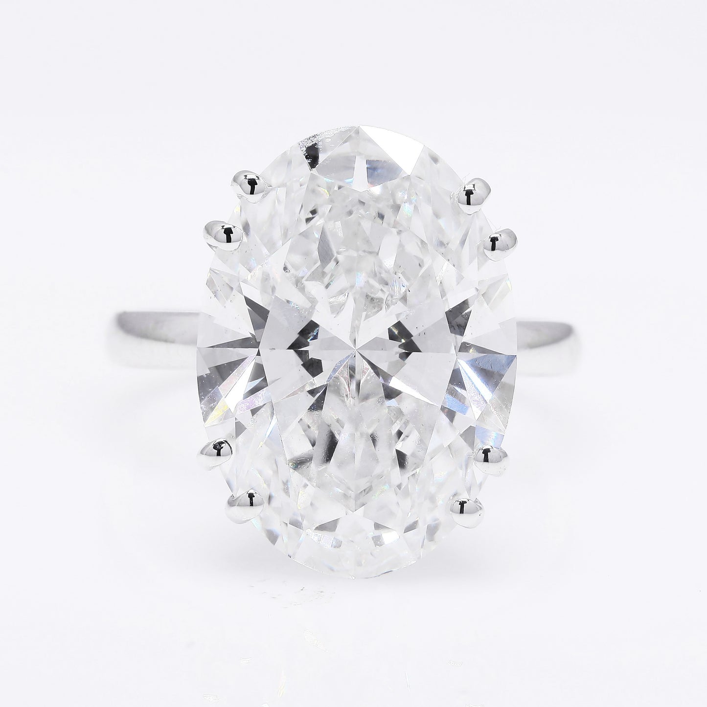 10.29 Ct Oval Brilliant Lab Grown Diamond 14K Gold Ring