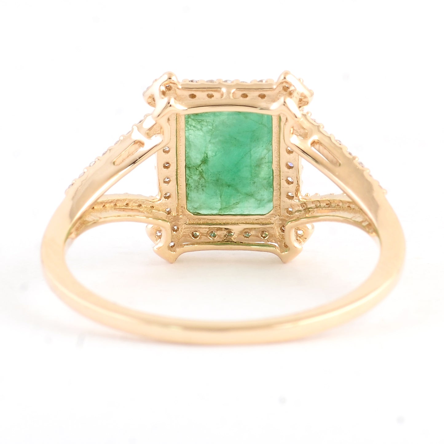1.39 Ct Emerald Cut Natural Beryl Emerald 14K Gold Ring