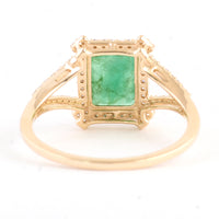 1.39 Ct Emerald Cut Natural Beryl Emerald 14K Gold Ring