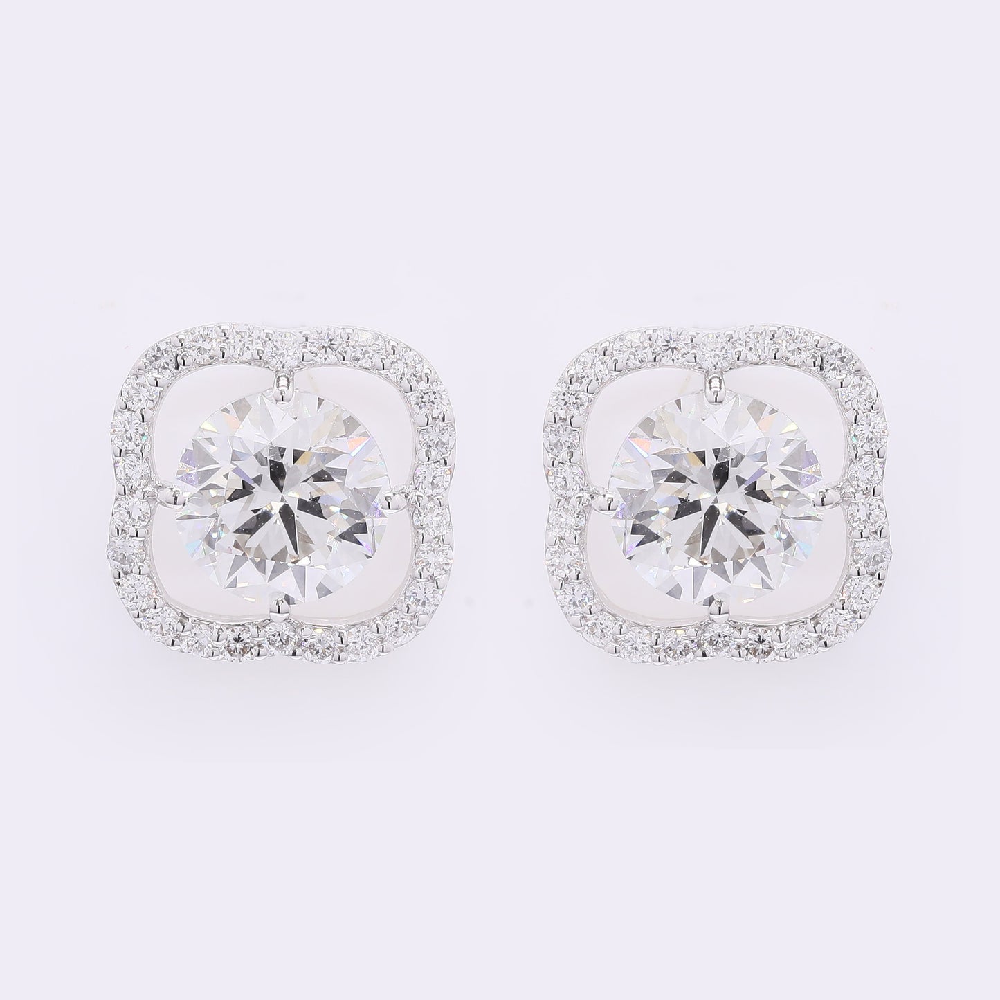 4.69 Carats Lab Grown Diamond 14K Gold Earrings