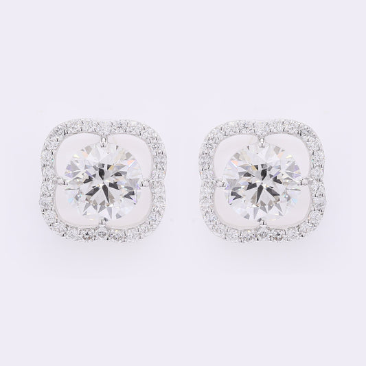 4.69 Carats Lab Grown Diamond 14K Gold Earrings