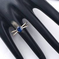 1.24 Ct Oval Mixed Cut Natural Sapphire 14K Gold Ring