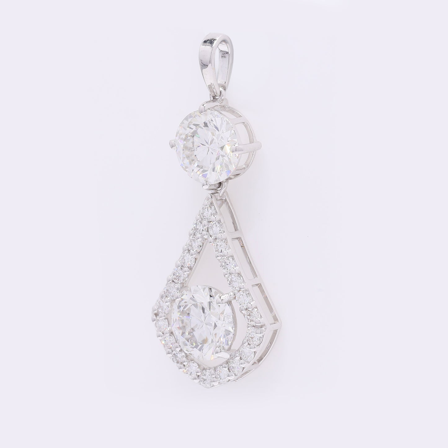 3.87 Carats Lab Grown Diamond 14K Gold Pendant