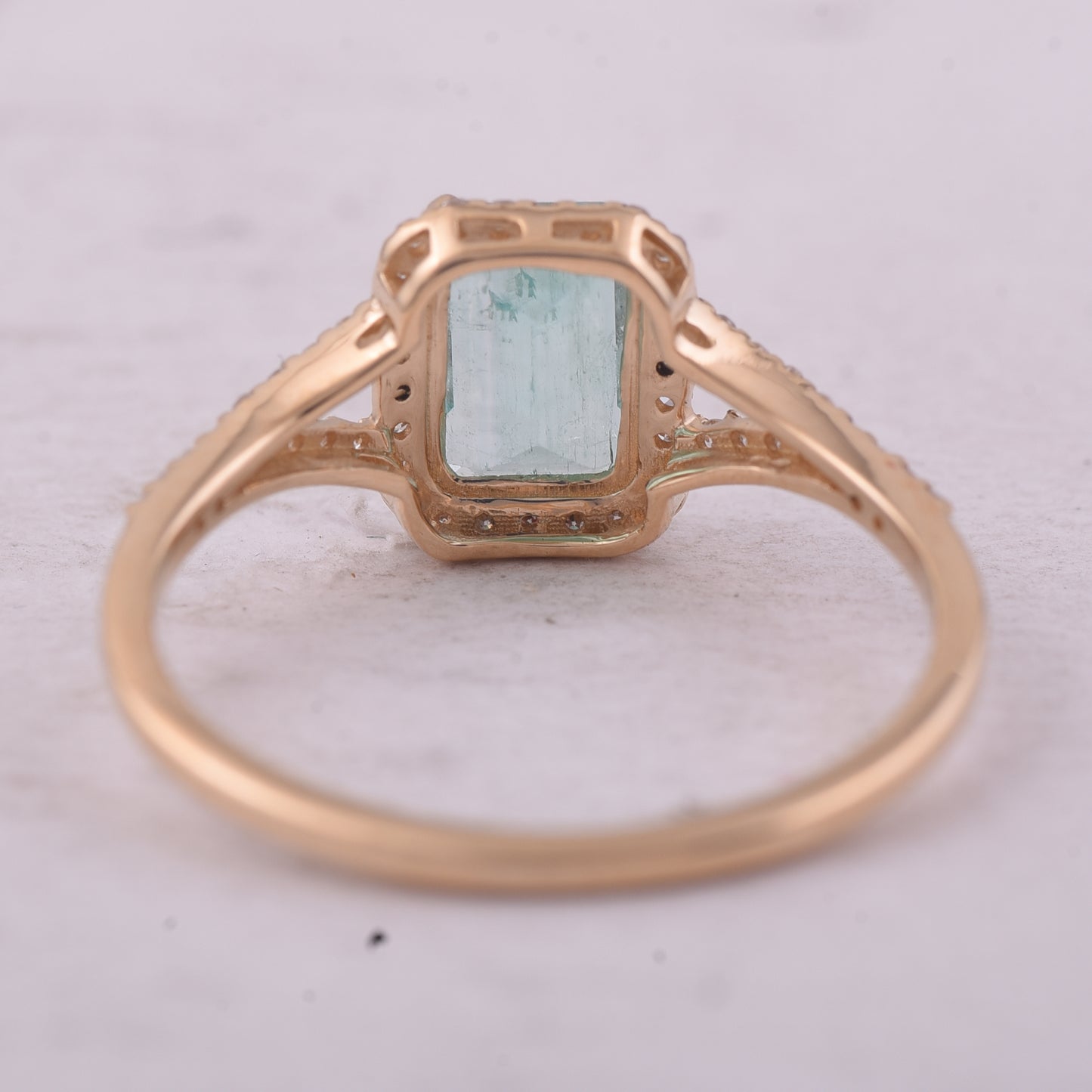 1.03 Ct Octagon Step Cut Natural Emerald 14K Gold Ring