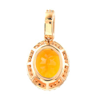 1.81 Ct Oval Mixed Cut Natural Fire Opal 14K Gold Pendant