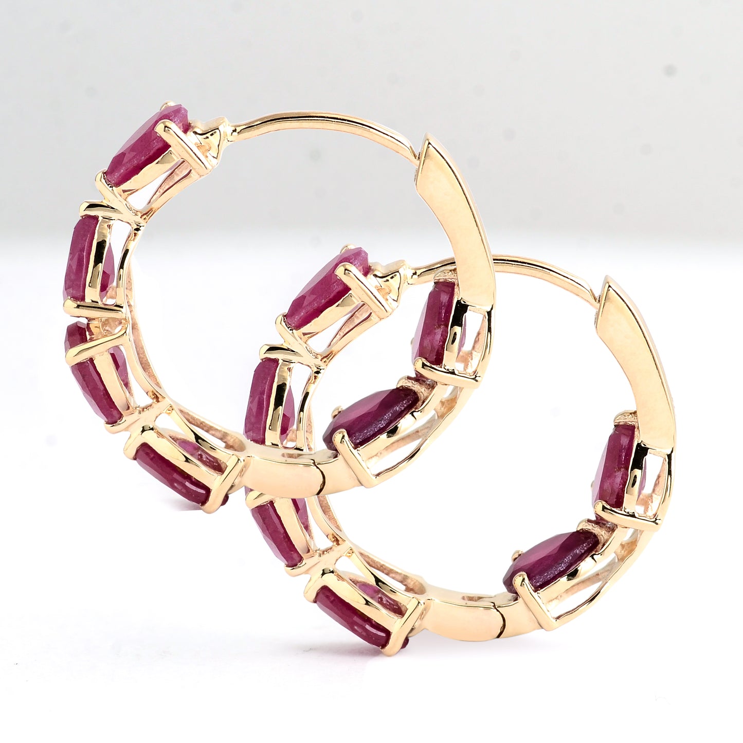 4.71 Ct Pear Ruby 14K Gold Earrings