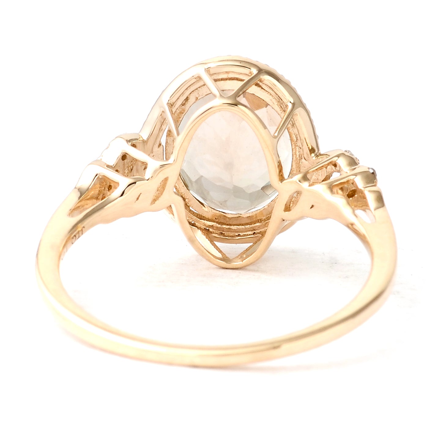 2.73 Ct Oval Mixed Cut Natural Plagioclase Feldspar Sunstone 14K Gold Ring