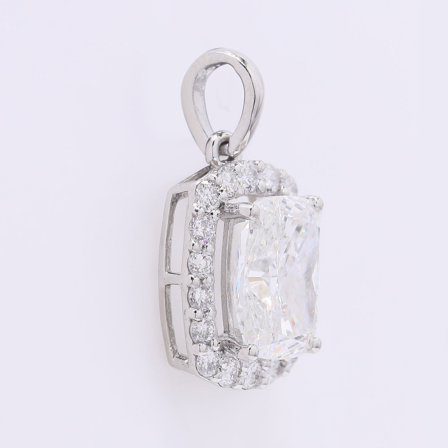 2.18 Ct Cushion Modified Brilliant Lab Grown Diamond 950 Platinum Pendant