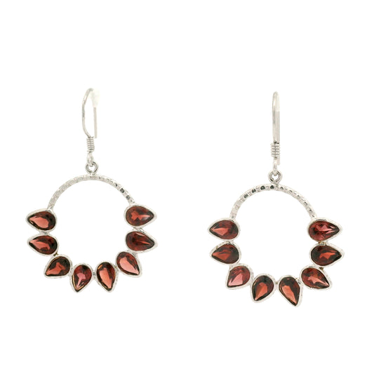 8.63 Ct Garnet 925 Sterling Silver Earrings