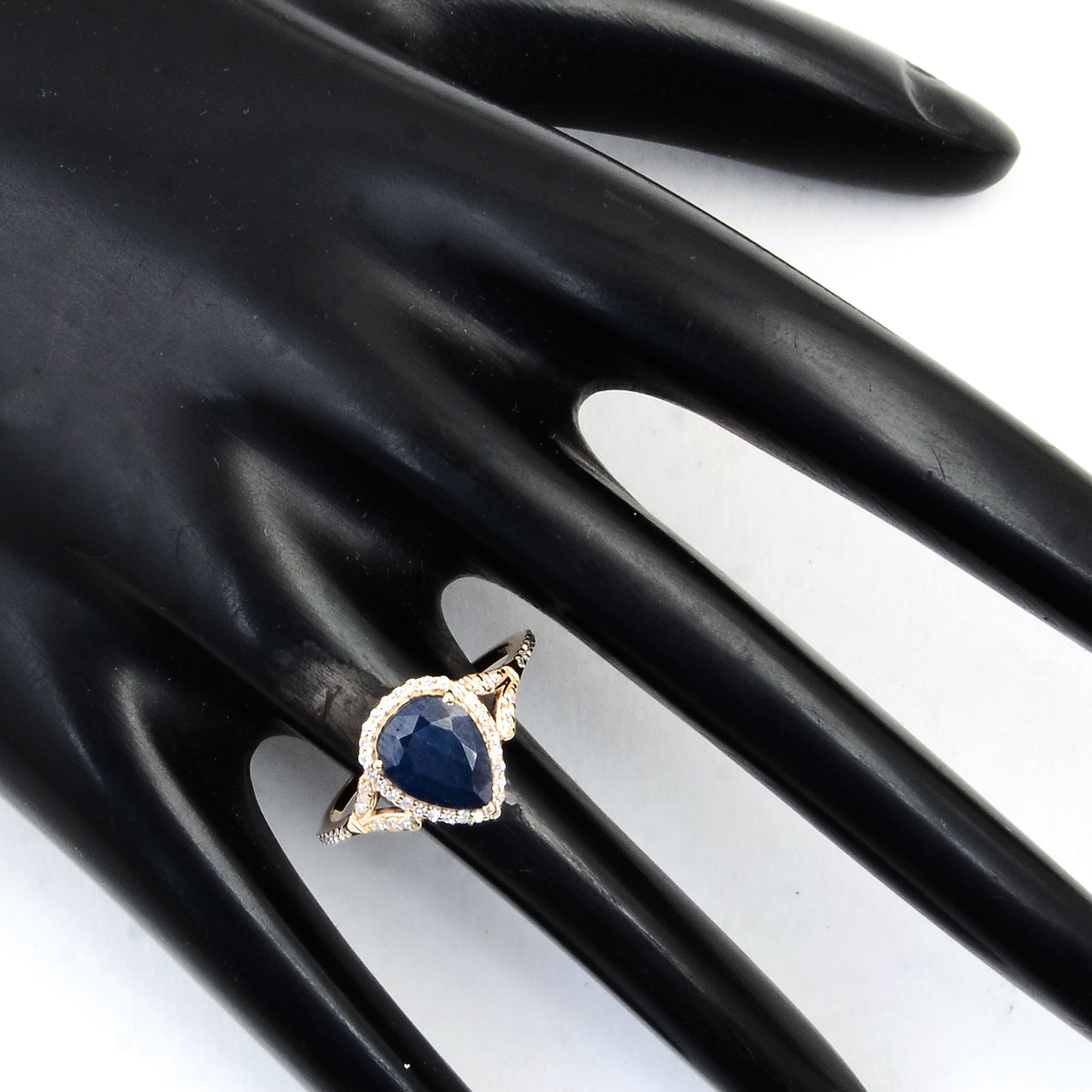 2.50 Ct Pear Mixed Cut Natural Corundum Sapphire 14K Gold Ring