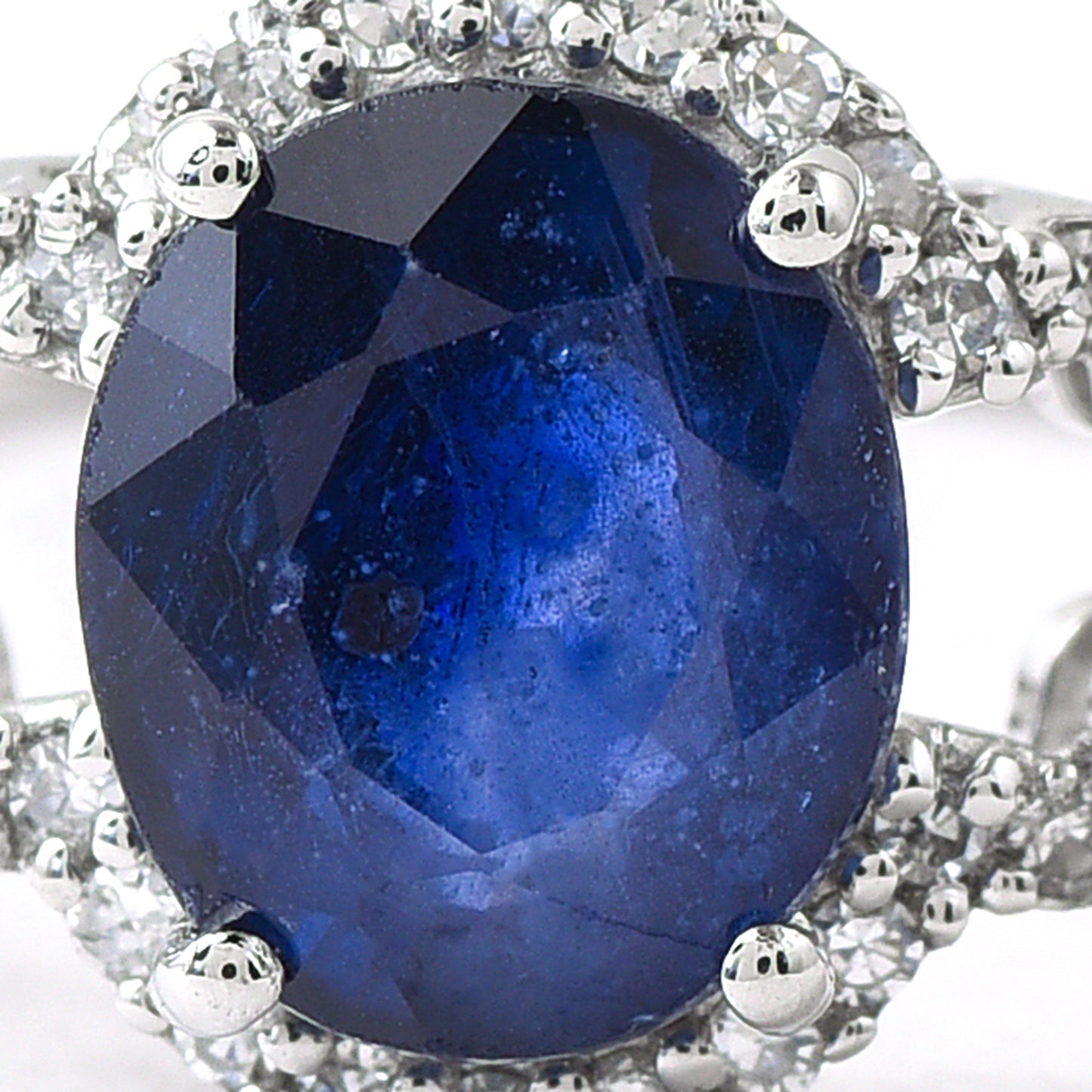 2.85 Ct Oval Mixed Cut Natural Sapphire 950 Platinum Ring