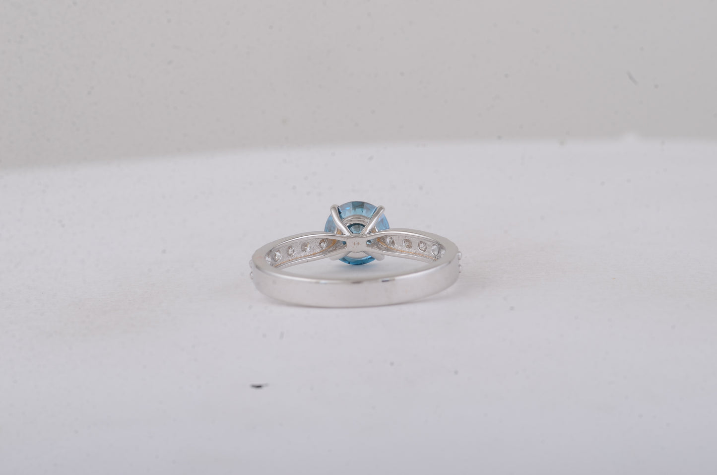 1.53 Carats Blue Lab Grown Diamond 14K Gold Ring