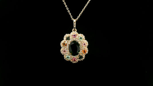 1.83 Ct Oval Tourmaline 14K Gold Pendant