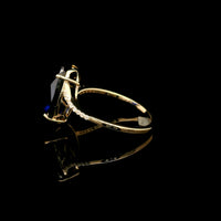 7.45 Ct Oval Lab Grown Blue Sapphire 14K Gold Ring
