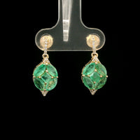 2.21 Ct Marquise Emerald 14K Gold Earrings