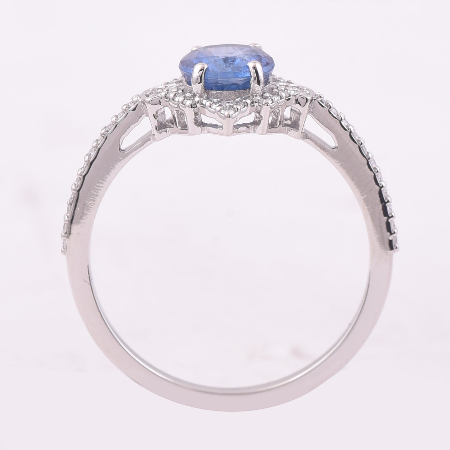 1.42 Ct Oval Mixed Cut Natural Sapphire 950 Platinum Ring