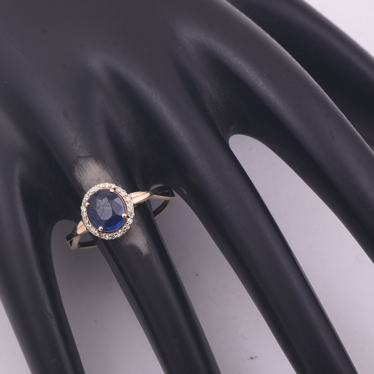 1.28 Ct Oval Mixed Cut Natural Sapphire 14K Gold Ring