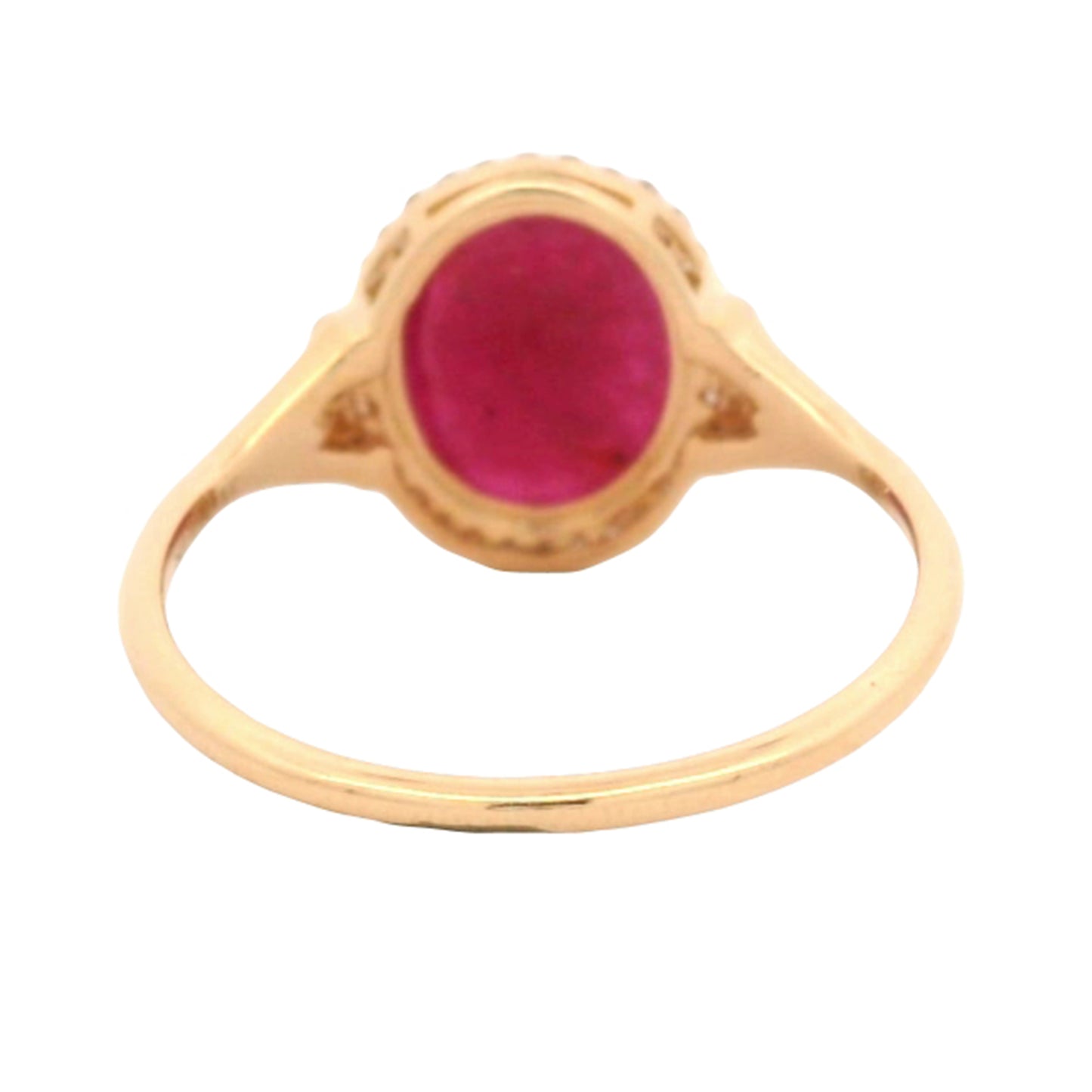 1.85 Ct Oval Mixed Cut Natural Corundum Ruby 14K Gold Ring