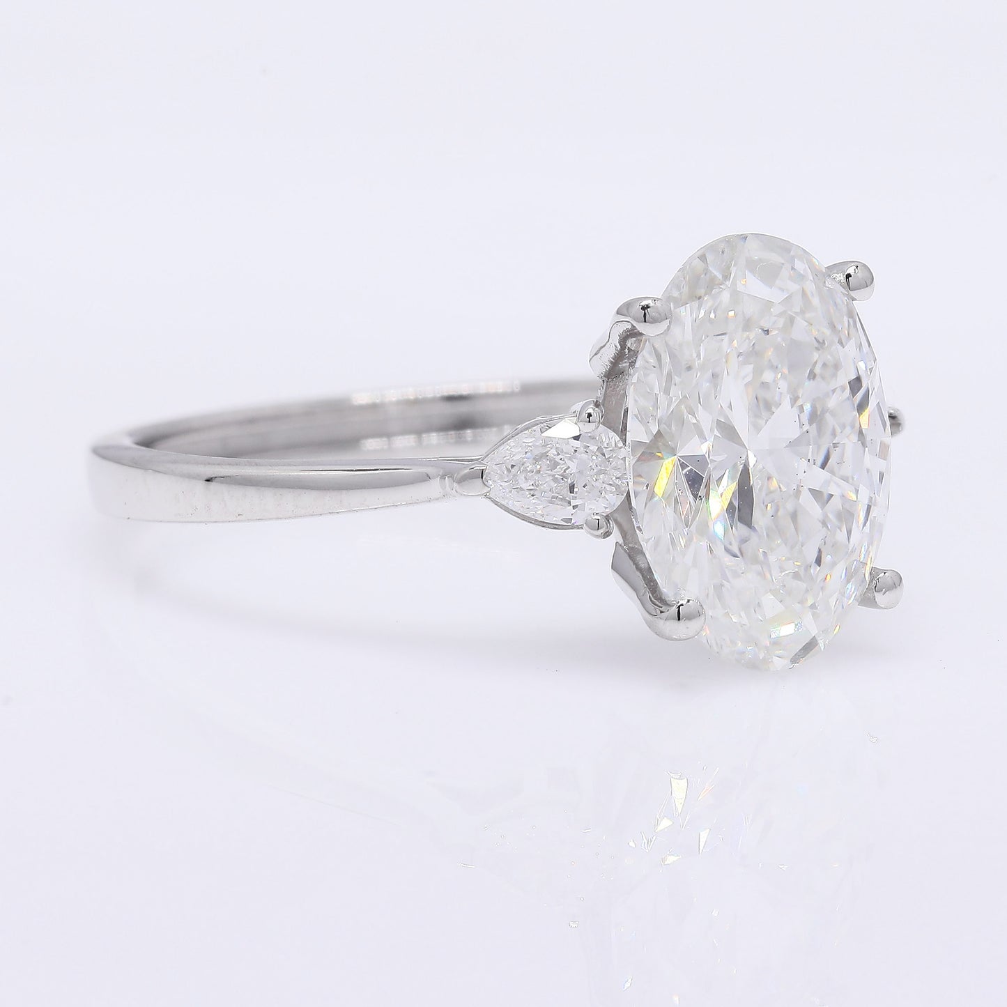 2.72 Ct Oval Brilliant Lab Grown Diamond 950 Platinum Ring