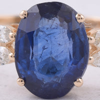 1.84 Ct Oval Natural Sapphire 14K Gold Ring