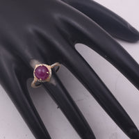 3.97 Ct Round Mixed Cut Natural Ruby 14K Gold Ring