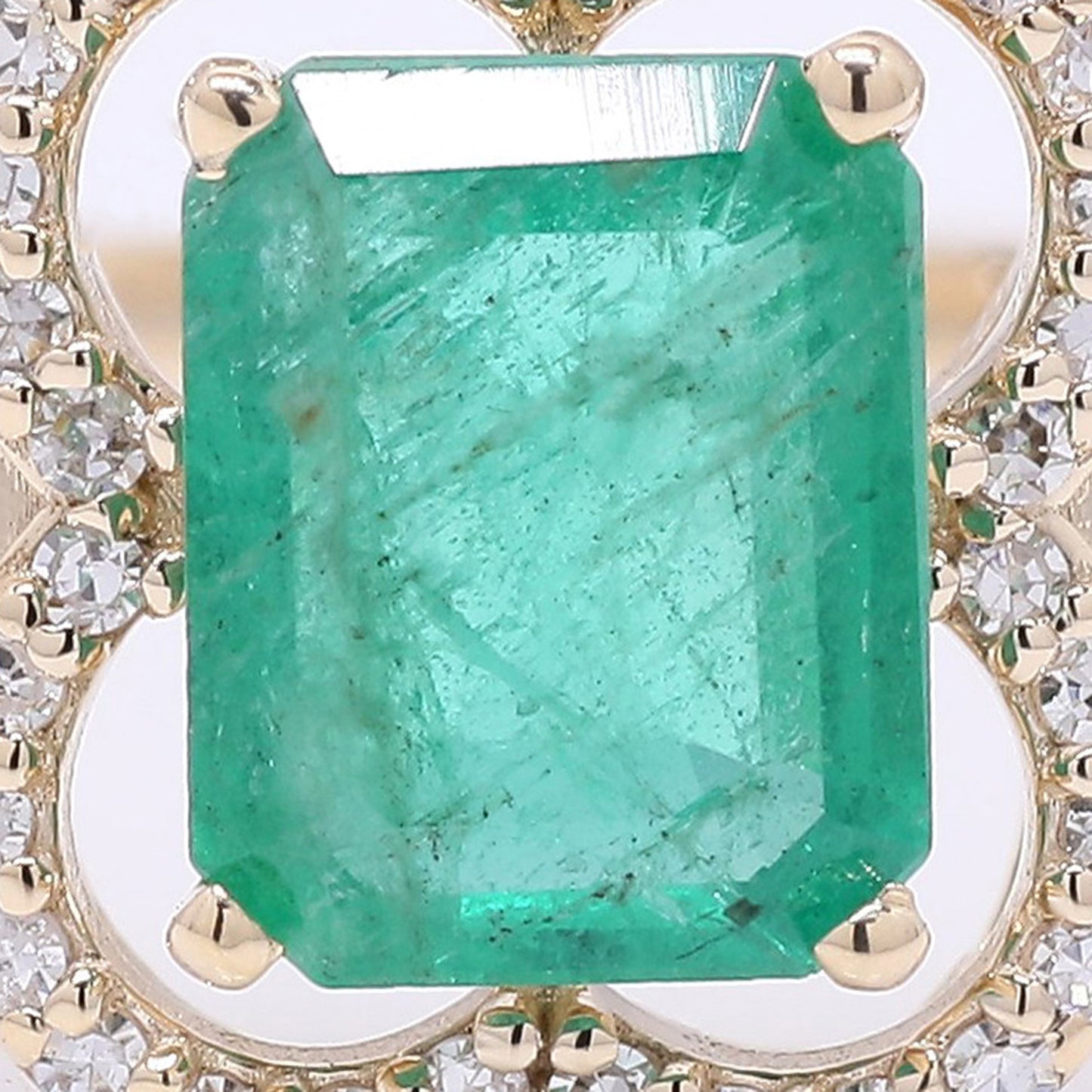 1.04 Ct Octagon Step Cut Natural Emerald 14K Gold Ring