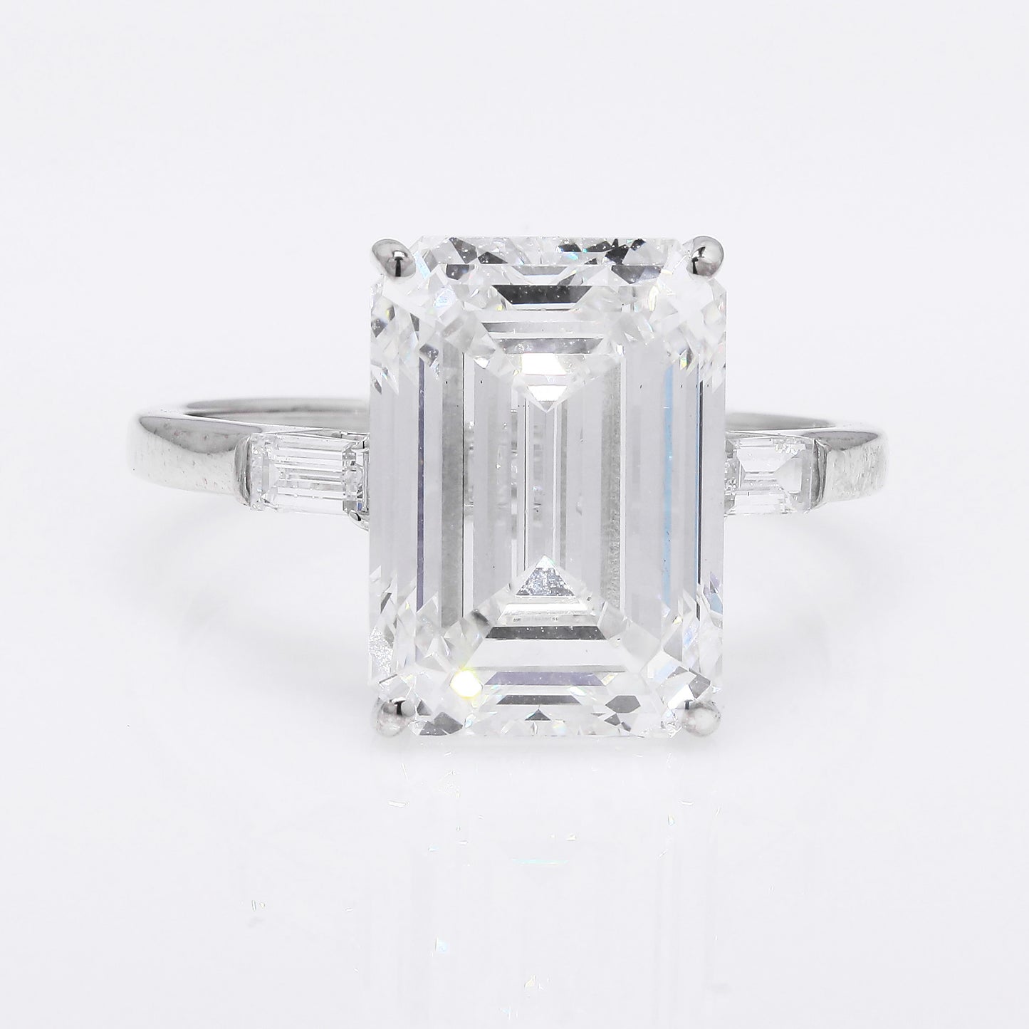 7.43 Ct Emerald Cut Lab Grown Diamond 14K Gold Ring