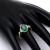 2.25 Ct Oval Natural Emerald 14K Gold Ring