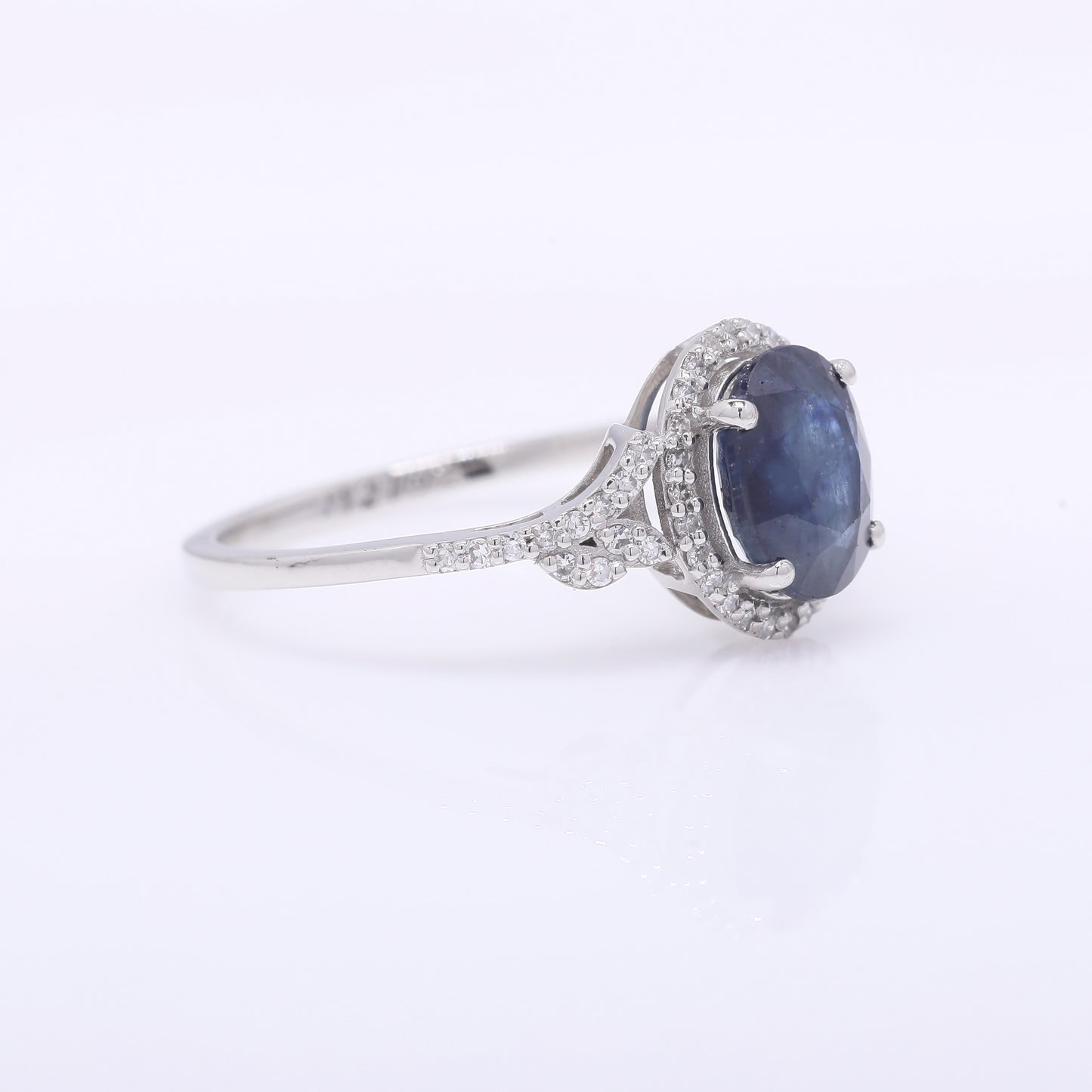 1.99 Ct Oval Mixed Cut Natural Sapphire 950 Platinum Ring