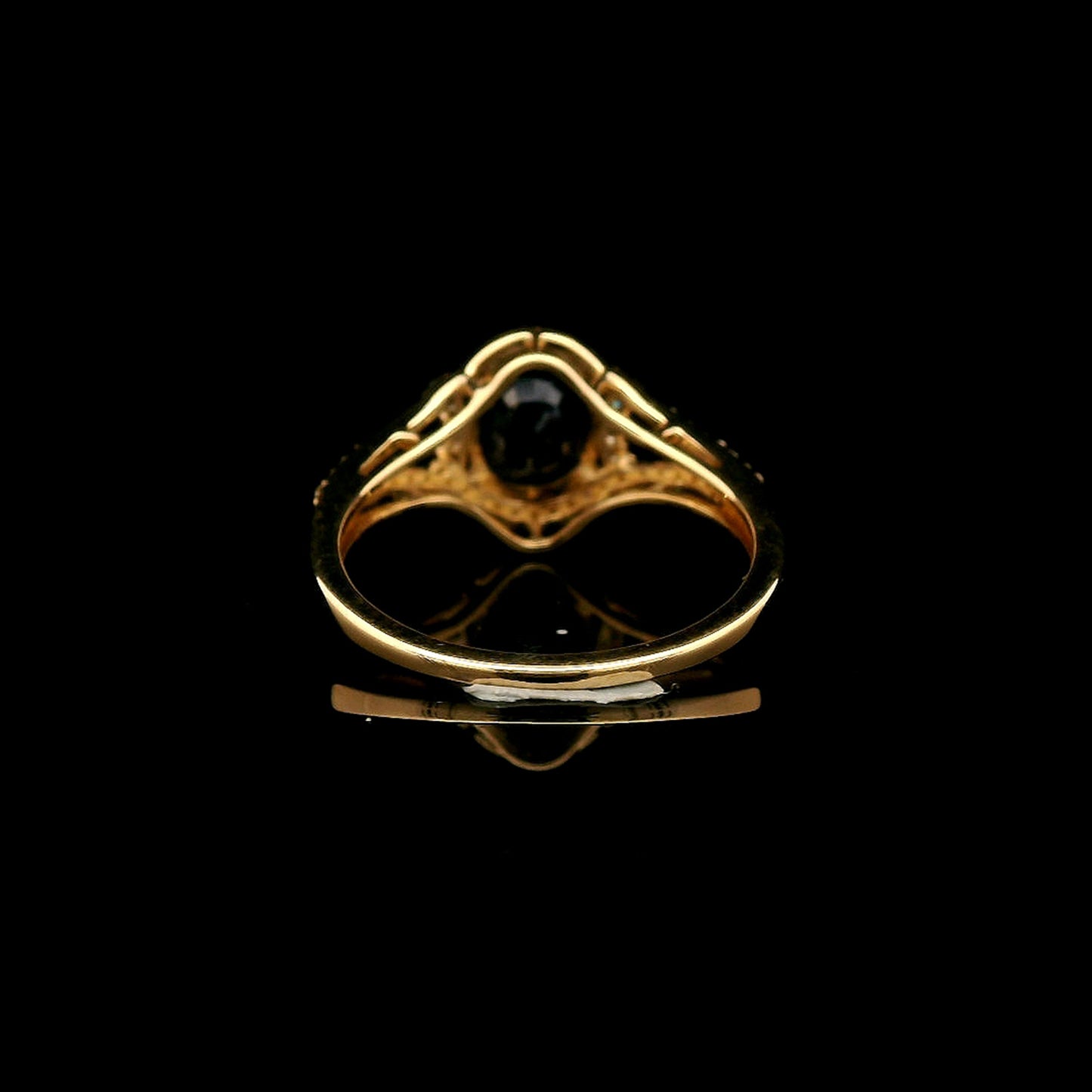 2.03 Ct Oval Mixed Cut Natural Sapphire 14K Gold Ring
