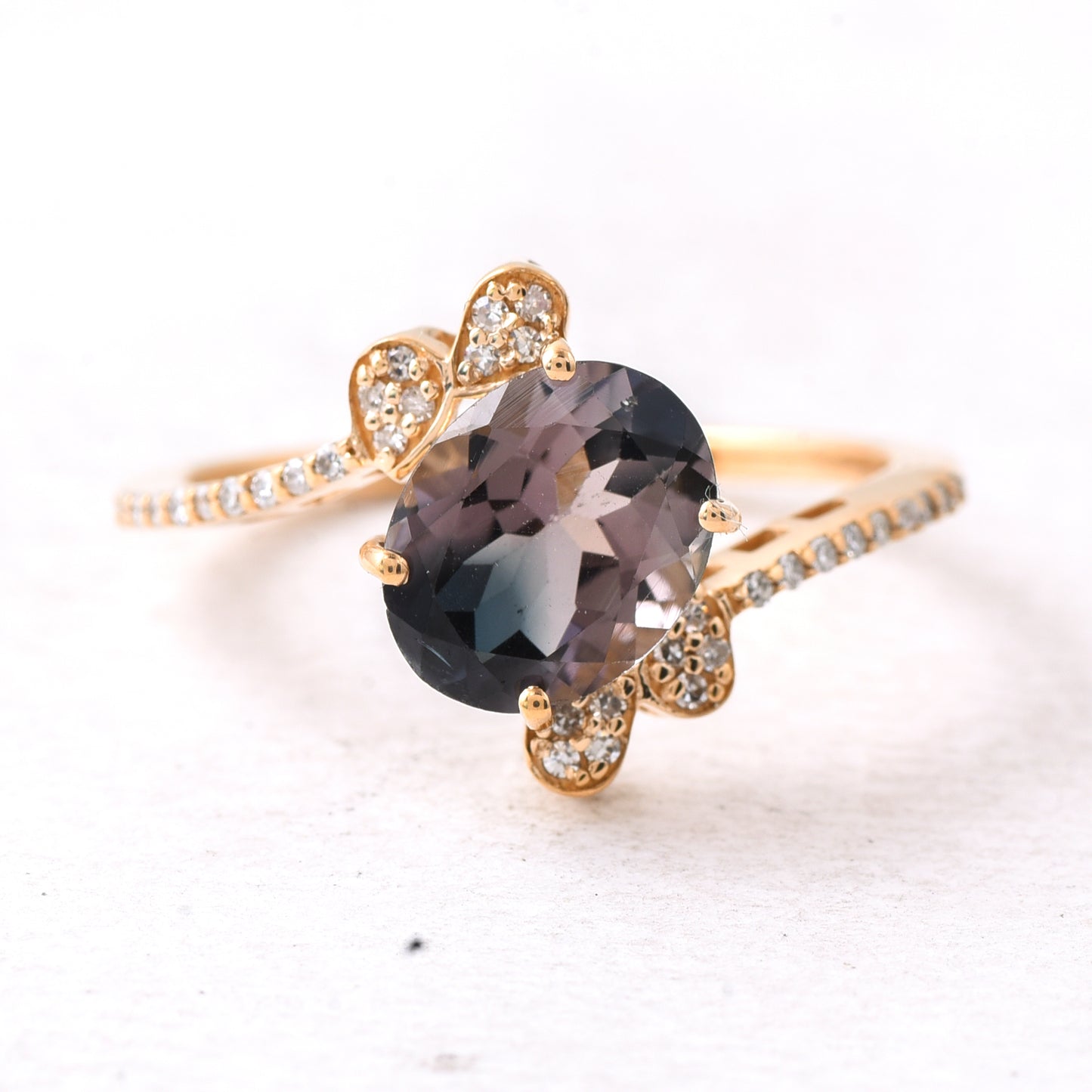 1.84 Ct Oval Mixed Cut Natural Tourmaline 14K Gold Ring