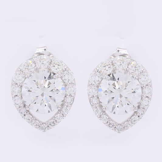 4.12 Carats Lab Grown Diamond 14K Gold Earrings