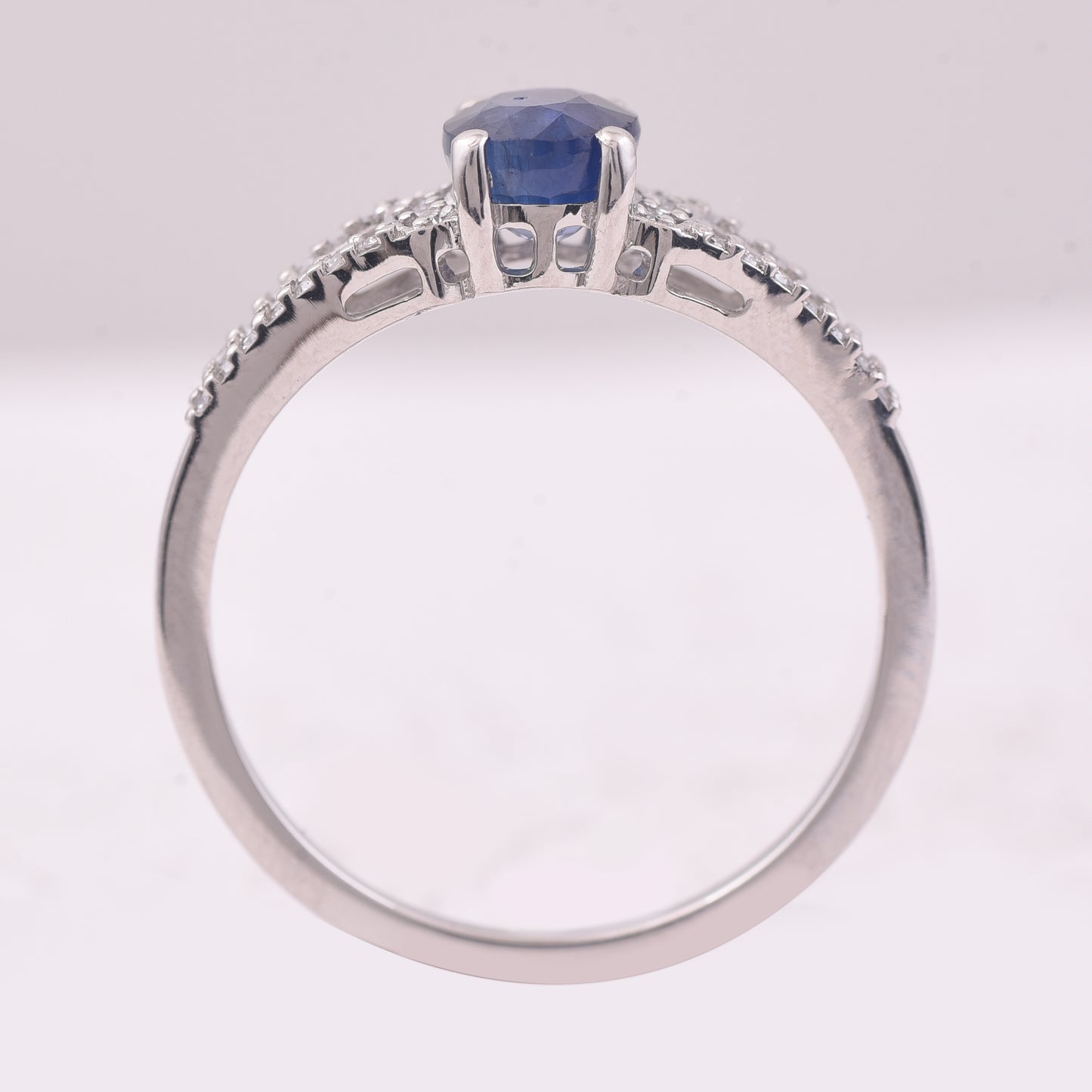 1.27 Ct Oval Mixed Cut Natural Sapphire 950 Platinum Ring