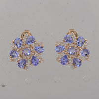 2.96 Ct Round Tanzanite 14K Gold Earrings
