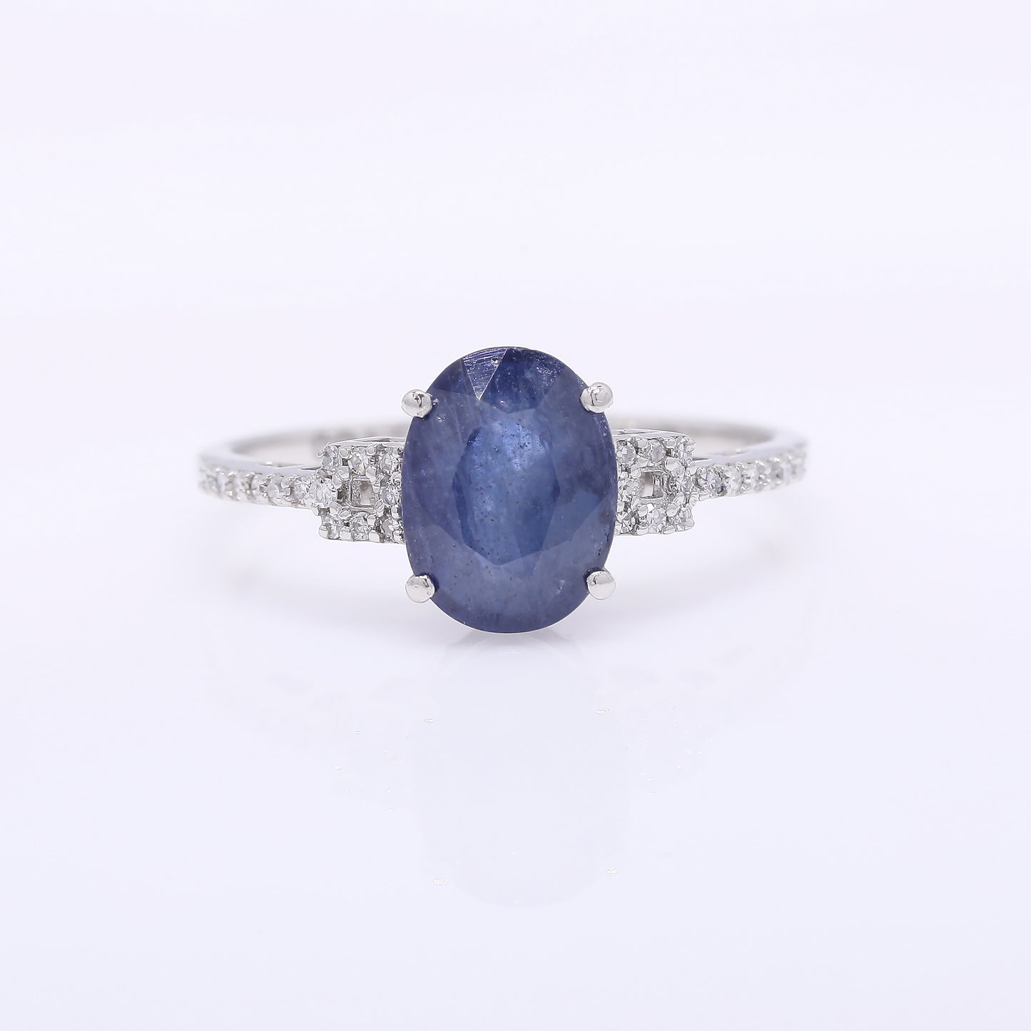 2.39 Ct Oval Mixed Cut Natural Sapphire 950 Platinum Ring