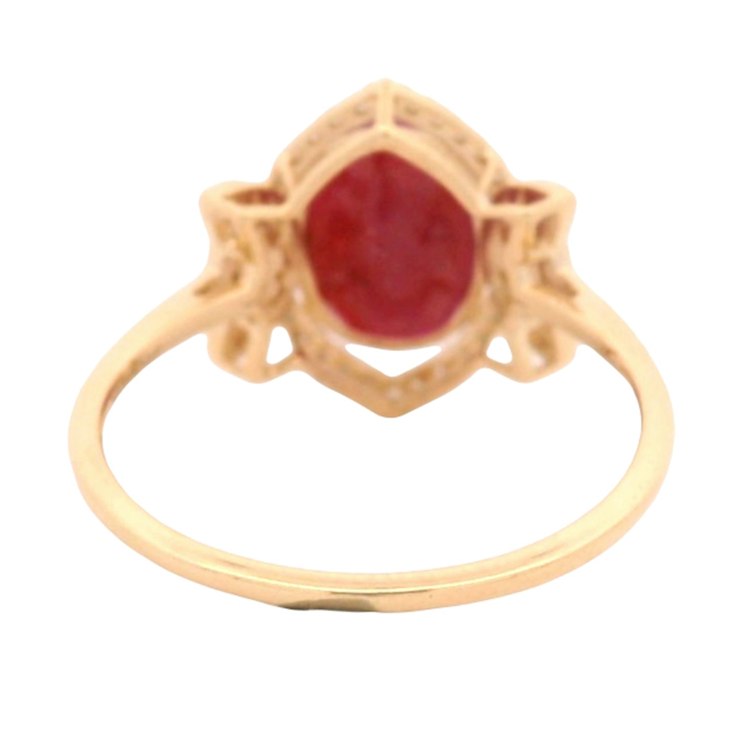 2.61 Ct Oval Mixed Cut Natural Corundum Ruby 14K Gold Ring