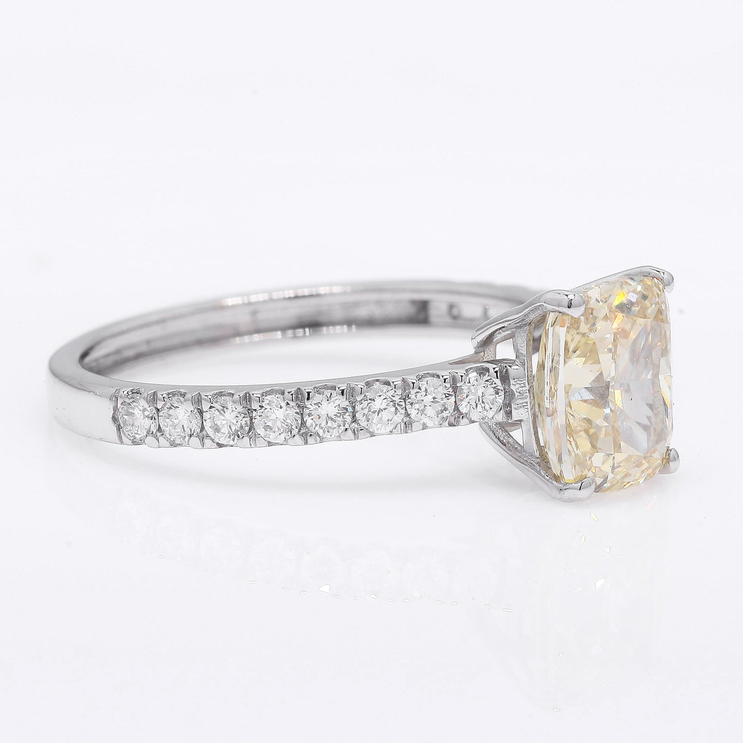 2.43 Ct Cushion Modified Brilliant Lab Grown Diamond 950 Platinum Ring