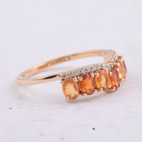 1.64 Ct Oval Natural Multi-Coloured Sapphire 14K Gold Ring