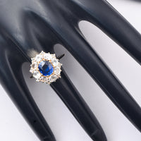 3.23 Ct Oval Mixed Cut Natural Sapphire 14K Gold Ring